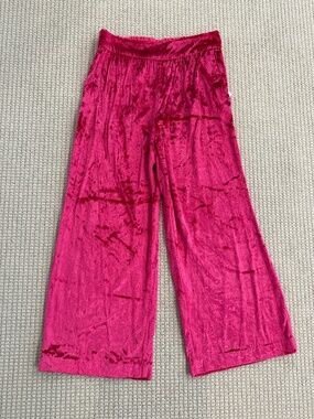 Maeve Anthropologie Hot Pink Velvet Pants Bottoms Trousers Size M ( 8 10 ) NWT